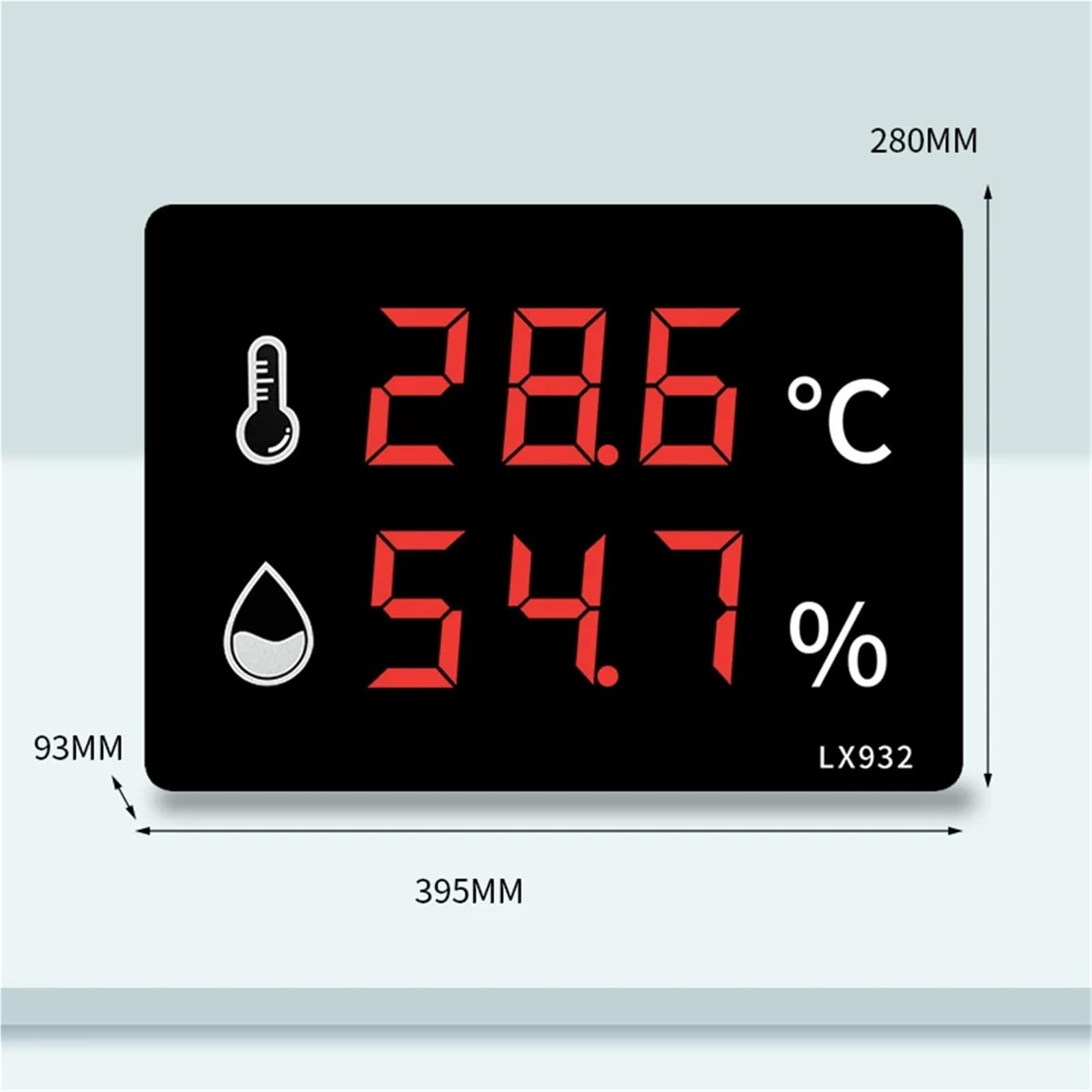 Rongce LX932 Termoigrometro digitale a parete a LED Termoigrometro con sonda e funzione di allarme for fabbrica di magazzini agricoli(LX932E)