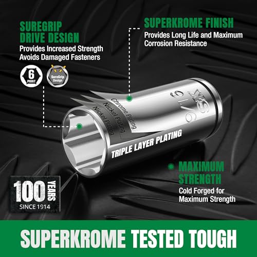 SK 1/4" Drive Socket Set with 216-P Quick-Release Ratchet, 50-Piece, SAE & Metric, SuperKrome Finish, Premium CR-V Construction, with Storage Suitcase thumbnail 4