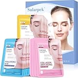 Sularpek 12 Unidades Mascarilla Facial, Ácido Hialurónico, Colágeno y Retinol Set Mascarillas Faciales, Mascarilla Facial Hidratante Apto para Todo Tipo de Piel, Deja la Piel Radiante