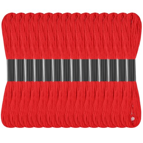 Red Embroidery Floss: Embroidery Thread 120 Yards Friendship Bracelet String Cross Stitch Cotton Yarn for DIY Bracelet Making