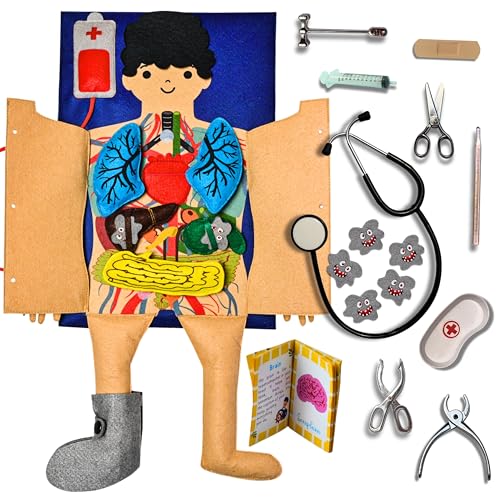 Image of Seraphina Doctor Set for Kids Girls & Boys | Educational Toy Doctor Kit | Remove Germs from Lifelike Human Body, Learn About Digestive System & Organs Doctor Set for Kids | Pretend Play Toy 3+ Years