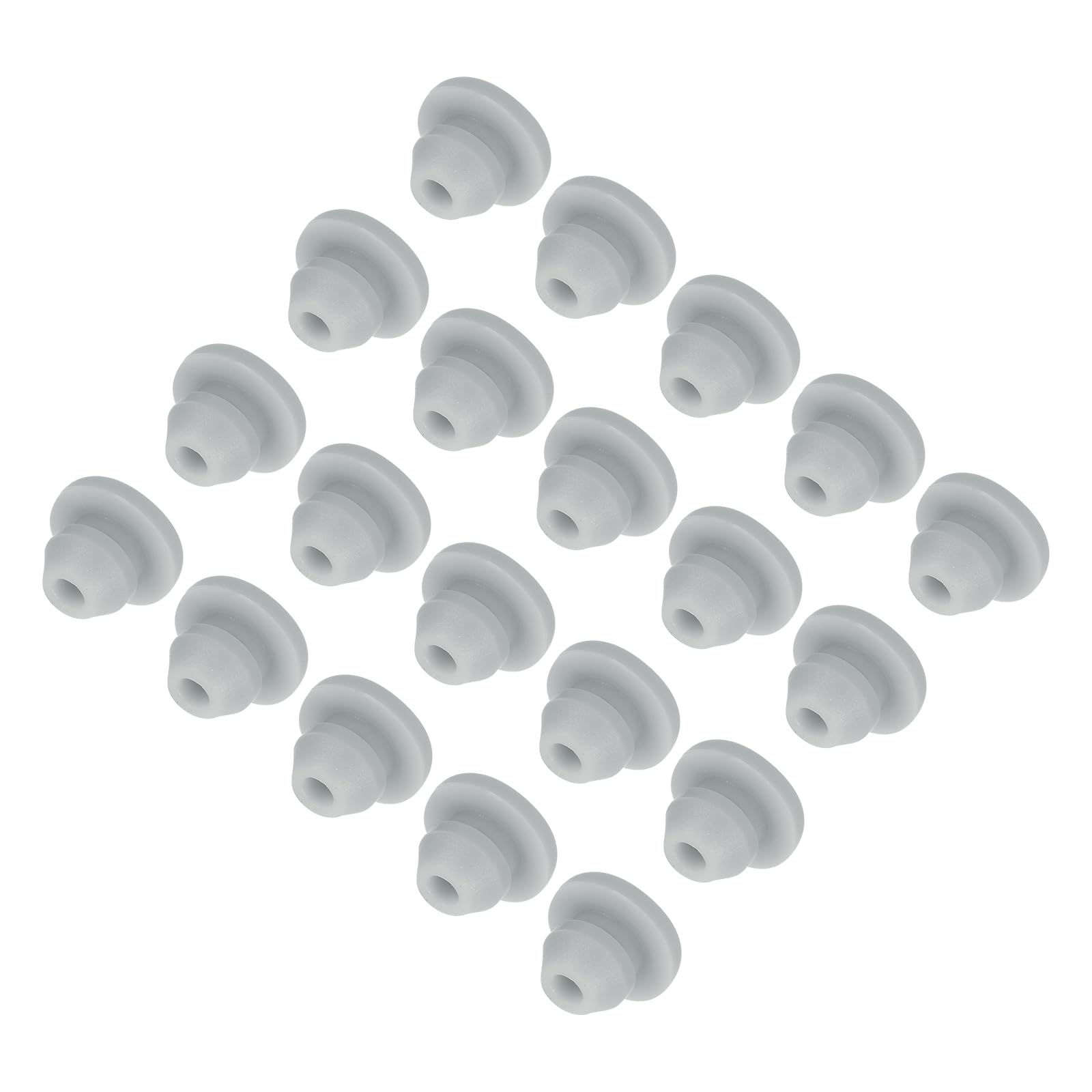 MECCANIXITY 20pcs Silicone Snap in Locking Hole Plugs,4.5mm/0.2 Inch Mounting Diameter Narrow Groove Width 1.5mm Panel Seal Cover Round for Kitchen Bulkheads Waterproof Sealing Plugs Grey