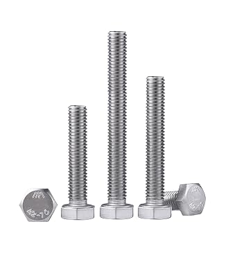 Hex Head Screw Bolt, Fully Threaded, Stainless Steel 18-8, Plain Finish,M8*65(100pcs)