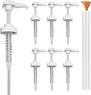 6 Pack Gallon Jug Pump Dispenser 38-400 Syrup Pump for Gallon Jug Dispensing - 7cc Lotion Gallon Shampoo Pump Top Replacement, Fits 1 Gallon Bottle 64oz 128oz Hand Sanitizer Containers, Free Funnel