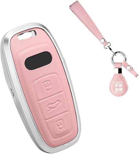 Miniatura 7 de SANRILY para Audi a8 Key Case Cover Metal Cuero Smart Key Shell, Naranja