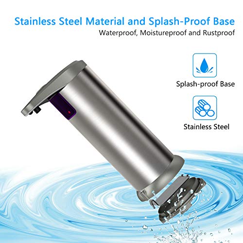 Automatic Soap Dispenser, Apanage Soap Dispenser Equipped Stainless Steel W/Infrared Motion Sensor Upgraded Waterproof Base For Bathroom & Kitchen #TOP4