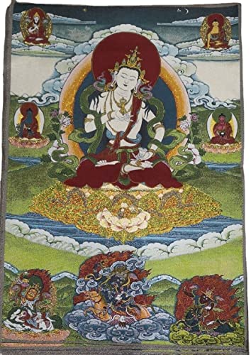 Thangka tibétain en soie brodée : harmonisez votre maison avec le Fengshui