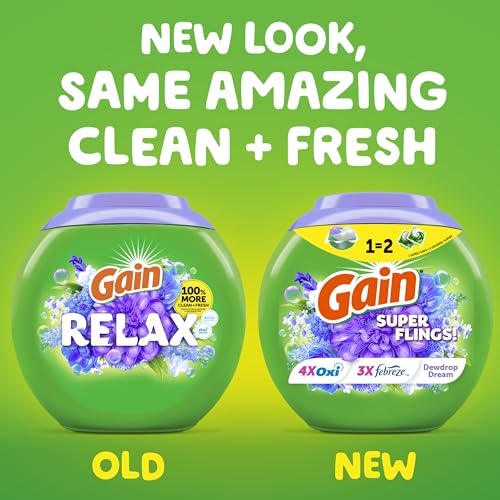 Gain Super Flings Laundry Detergent Pacs, 45 Count, Dewdrop Dream scent, clean and fresh washing detergent laundry soap pacs - image 9