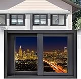 Fenster-Ersatz für Schuppen, 38 x 15 cm, Aluminiumlegierung, für Hühnerstall, Badezimmer und Gewächshäuser, belüftet, witterungsbeständig, Schwarz