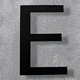 Modern 8-Inch Black Stainless Steel Floating House Letters - Sleek & Visible Address Number for Home/Office- Weatherproof & Easy Install/Letter E