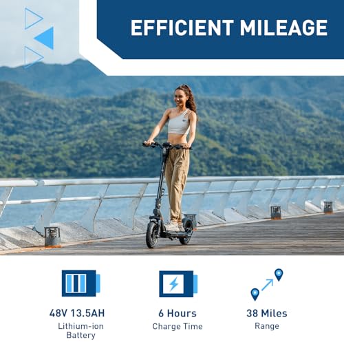 Hiboy X300 Electric Scooter, 700W Peak Motor, 12\" Pneumatic Tires, 23 Mph & 38 Miles Range, Hydraulic Suspension, Folding Commuter Electric Scooter for Adults - Thumbnail 2