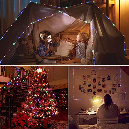 Image of AERYS Solar Fairy Color String Light 200 LEDs 22 Meter Inbuilt Rechargable Batery Waterproof 8 Mode Copper Wire for Garden Yard Balcony Diwali Christmas Party & Led Light (Colour Solar String Light)