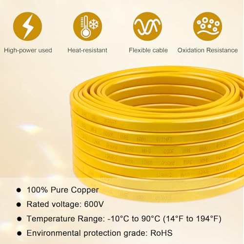 Image of 12 /2 Wire with Ground - 75FT 12 Gauge NM-B Non-Metallic Sheathed Cable 100% Pure Copper 12 AWG 2 Conductor Residential Indoor Wire for Outlets, Switches, Other Loads and Lighting Wiring Projects etc.