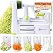 Brieftons 5-Blade Spiralizer (BR-5B-02): Strongest-and-Heaviest Duty Vegetable Spiral Slicer, Best Veggie Pasta Spaghetti Maker for Low Carb/Paleo/Gluten-Free, With Extra Blade Caddy & 4 Recipe Ebooks