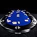 Barrington Billiards 10 Player Classic Poker Table with Padded Rails and Cup Holders, Black/Blue, 84 Inches