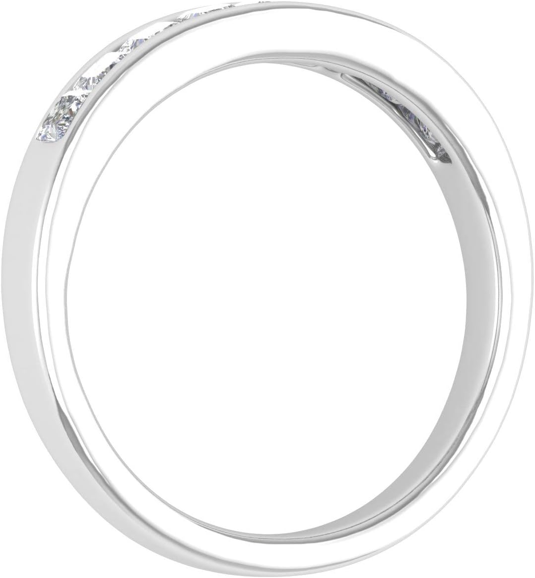 1/2 Carat Channel Set Princess Cut Diamond Wedding Band Ring in 14K Gold