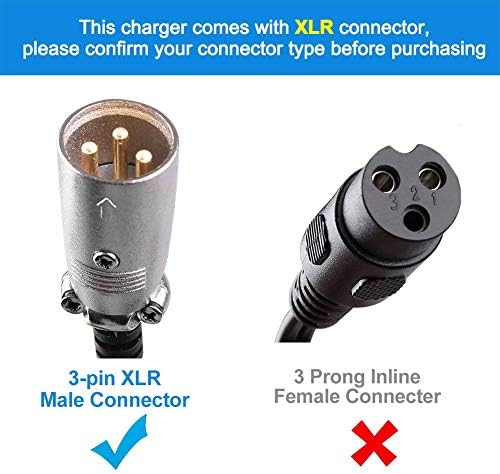 LotFancy Hoverboard Charger UK 3 Pin Circle, Segway Charger, 24V 2A, Wired, for Mobility Electric Scooter, Wheelchairs, Jazzy Power Chair, Pride Mobility, Shopride, Drive Medical, Bladez, Schwinn