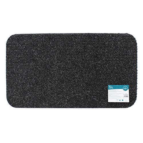 Image of JVL Delta Ribbed Lightweight Indoor Entrance Door Mat, Charcoal