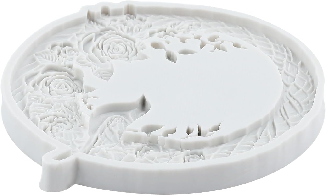 Lingzhi Birds Fondant Molds Flower Wreath Silicone Mold for Cake Decoration Cupcake Topper Chocolate Candy Sugar Gum Paste Polymer Clay image 5