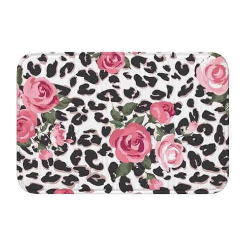 玄関マット ヒョウ柄 豹柄 花柄 バスマット 室内 屋外 足拭きマット カーペット おしゃれ 北欧 滑り止め付き 洗える ベットルーム 浴室 台所 寝室 業務用 家庭用 40×60cm