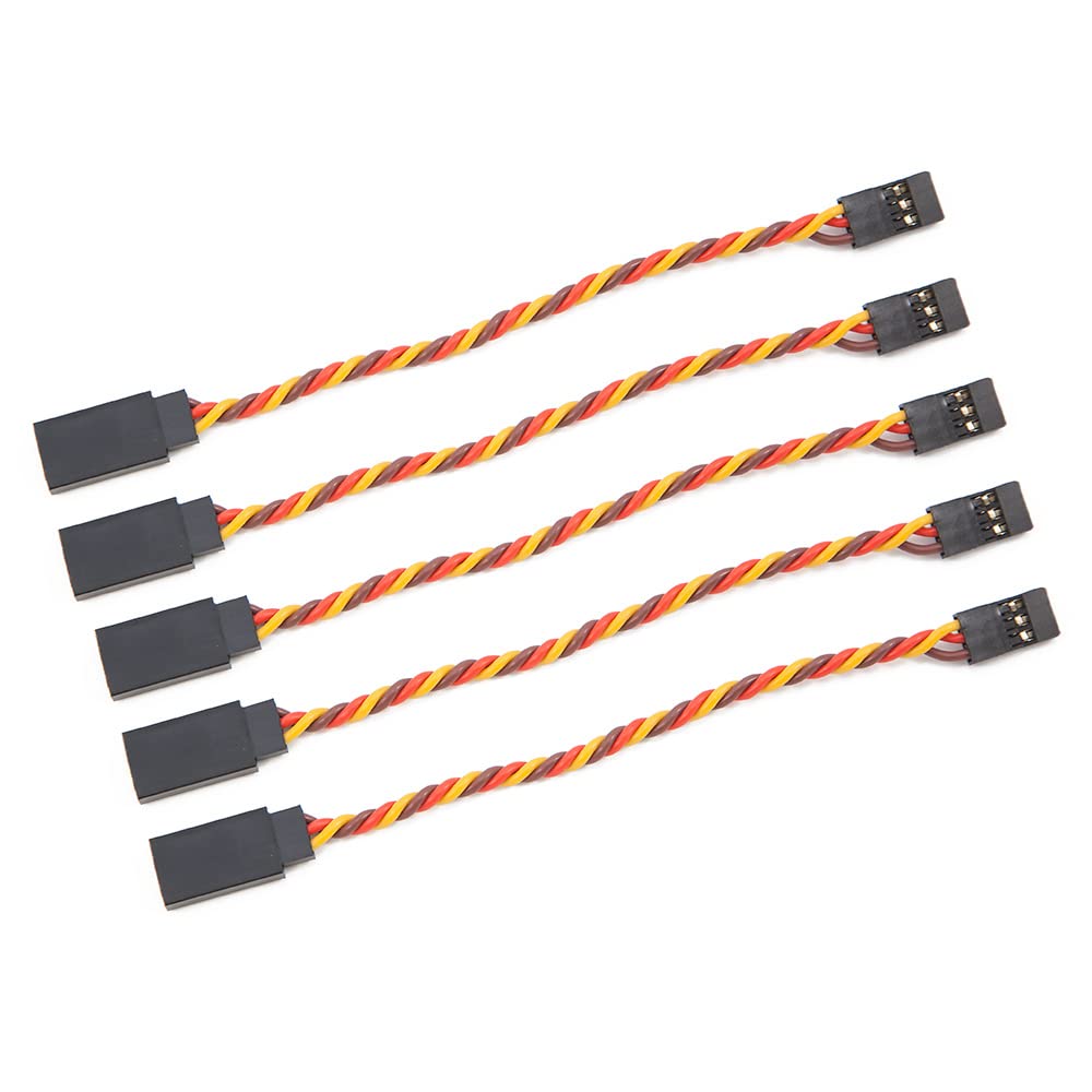 GetFPV Affiliate 2 Male to Female Servo Extension Cable Twisted 22AWG - JR Style (5 pcs) - 20cm - Blue