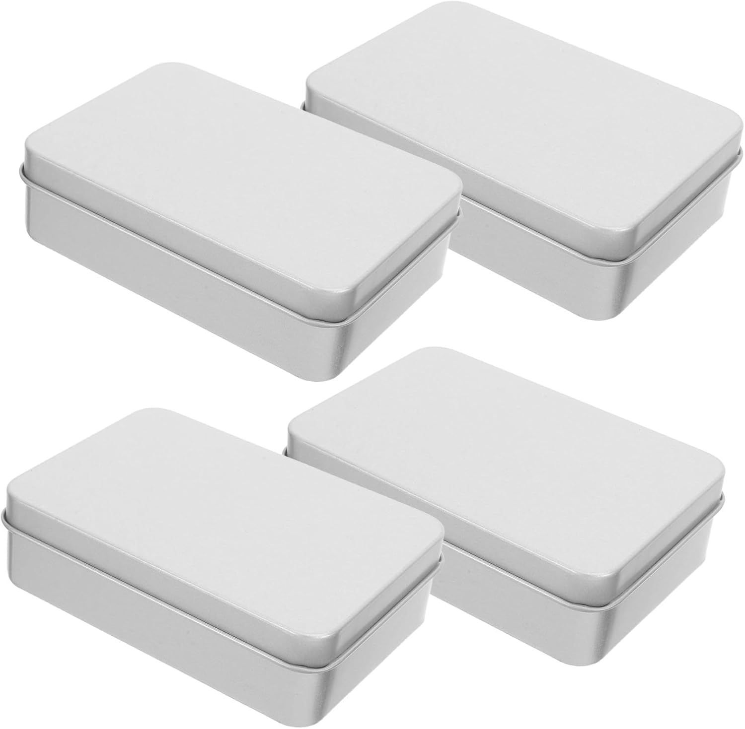 4Pcs Square Tin Dice Storage Case with Foam Liner and Lid