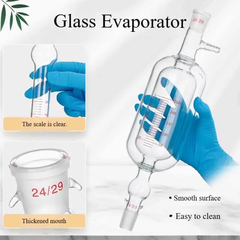 Resistant Double-Layer Jacket Vacuum Evaporator - 250/500/1000ml Glass Evaporator with Scale(1000ml)