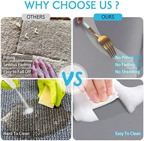 EZESO 60*40 cm Super Absorbent Bath Mat,Quick-Drying Non-Slip Diatom Mud Microfiber Comfortable Shower Rug Bath Mat For Bathroom Slip-Resistant Floor Foot Pad (Light Gray)