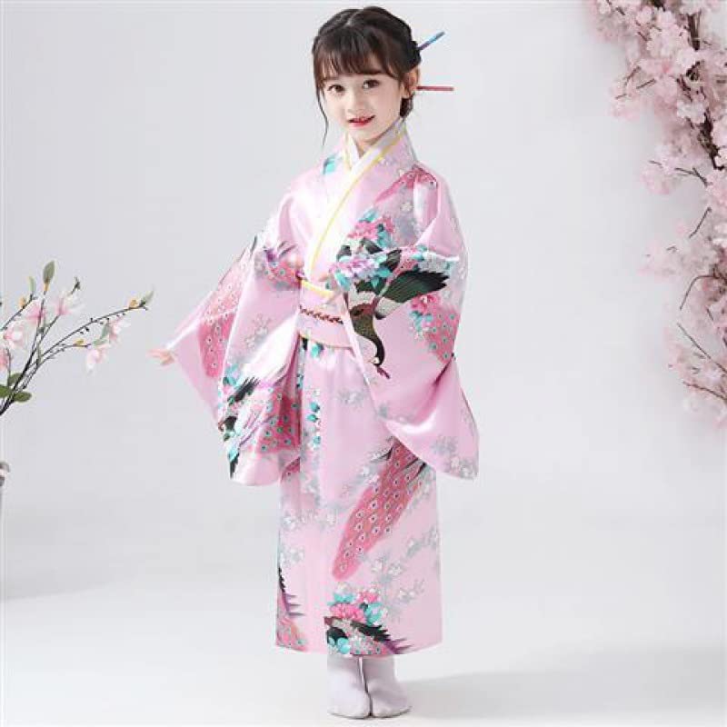 和装　女の子　着物　羽衣　ピンク Amazon.co.jp: 日本の女性の着物浴衣若い女の子ピンクプリント