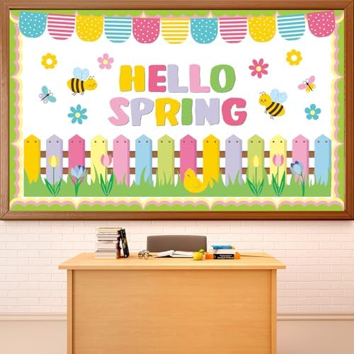 Amazon.com: Hello Spring Bulletin Board Decorations Set Spring ...