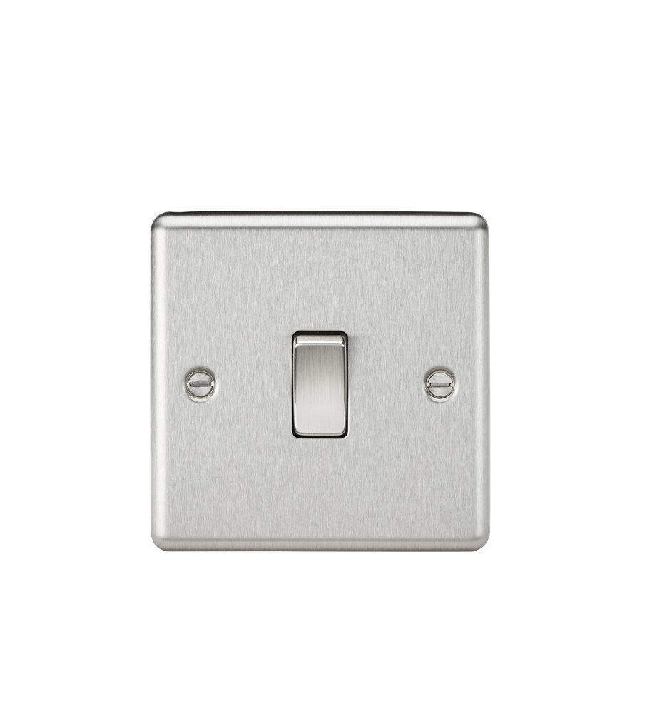 Knightsbridge Chrome 10Ax 1G Intermediate Switch - Rounded Edge Brushed