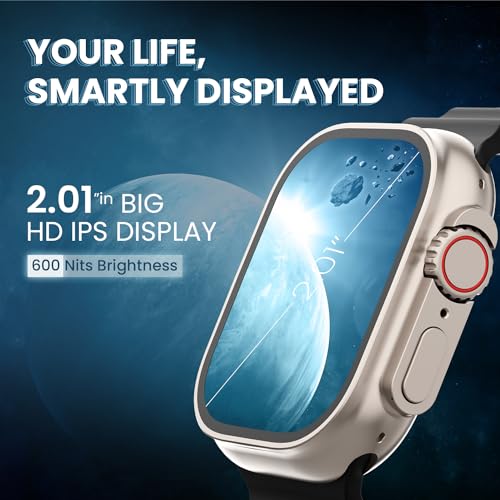 Image of Kratos SW18 Ultra Pro Smartwatch with 2.01 inch Touch Display, Advanced BT Calling, Wireless Charging Smart Watch, Voice Assistant, 100+ Sports Modes, Rotating Crown, Metallic Body, IP67, Heart Rate, SpO2