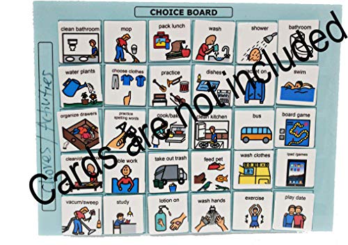 Smile4Autsim Dry Erase Visual Activity Reward Choice Laminated Board with 30 1/2" Hook Coin -Great for Loose Pcs Flash Cards. (Blue, 8x11 Sheet (1.5 inch Cards)) - Image 6