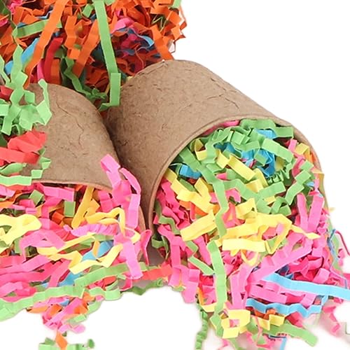 Brinquedos de papagaio para tecer e morder palmeiras - brinquedos de escovação de seda de papel de p