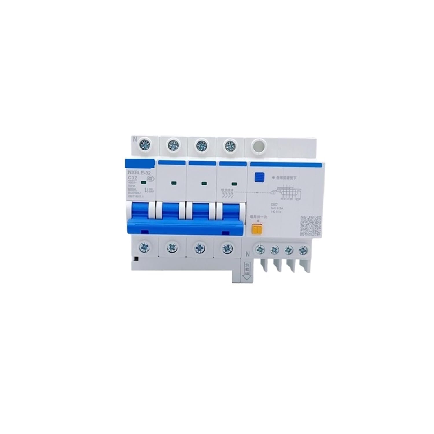 残留電流作動型遮断器 NXBLE 2P 4P 32A 63A 100A 300MA 0.3A RCBO(4P,32A)