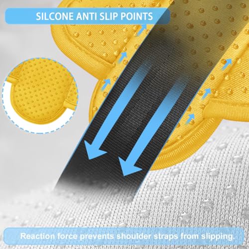 Image of ZINZ 2-Pack Universal Shoulder Pad with Ultra Thick Cushion for Bag Luggage Bag Crossbody, Plus Long & Anti-Slip & Breathable,Yellow