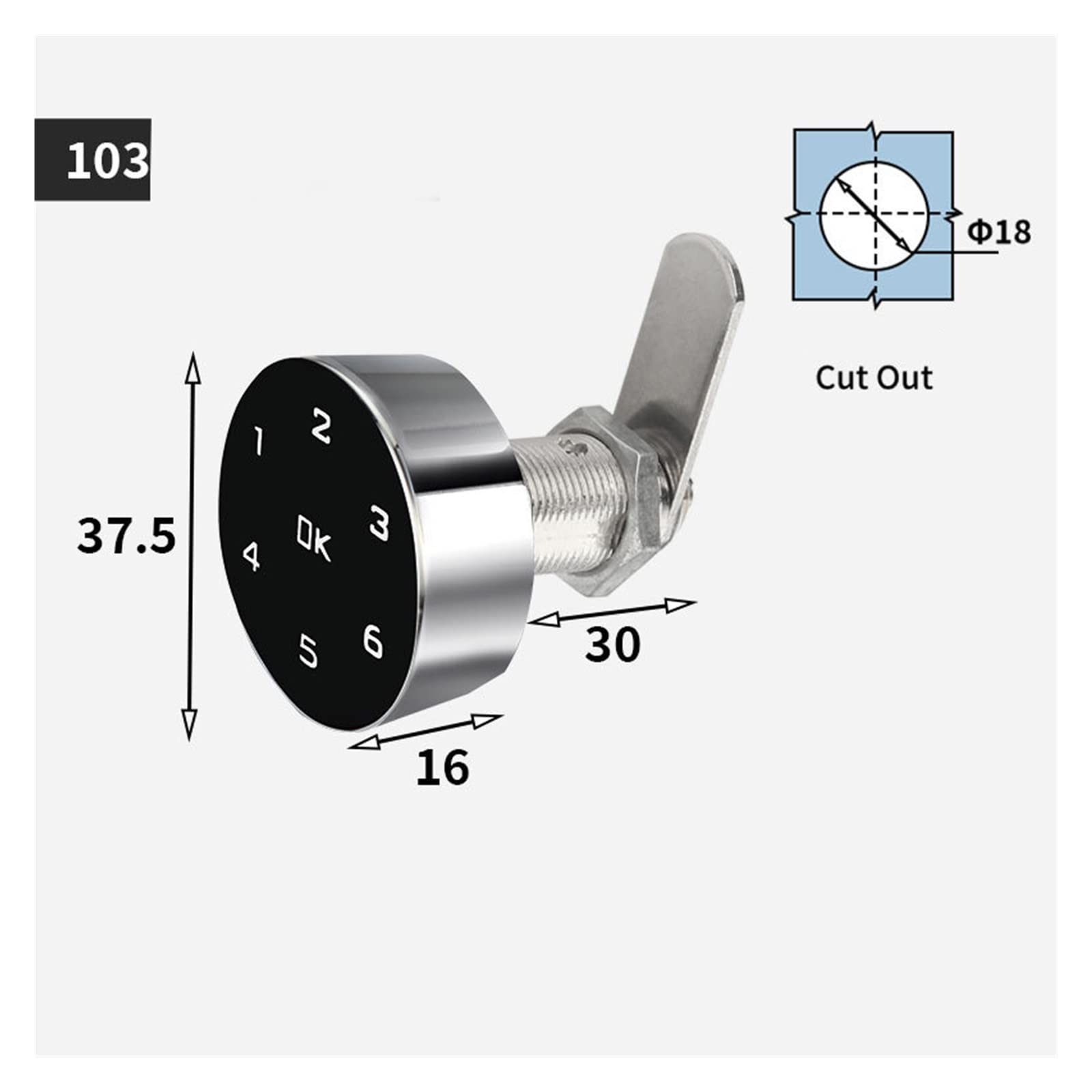 Serratura Smart, Cassettiera Smart Password Serratura for porta in legno Serratura antioraria in senso orario Tastiera for ufficio elettronico Serratura for porta con file digitale ,Smart Lock Facile