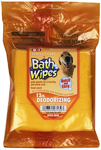 Perfect Coat Deodorizing Bath Wipes for Dogs, 12-Count Flow Wrap (J7132)