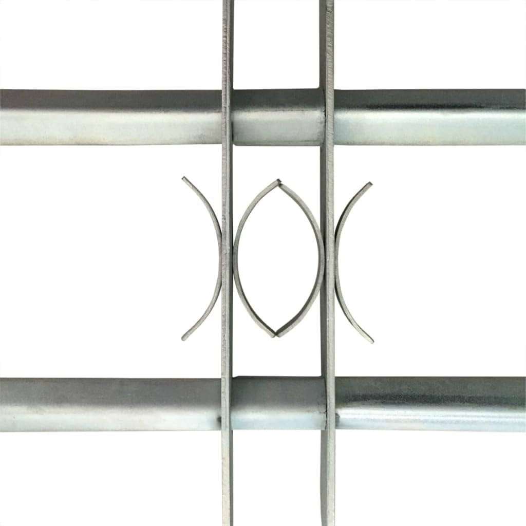 vidaXL Adjustable Security Grilles for Windows, Set of 2, Galvanized Steel Material, 27.6"-41.3" Extendable Width, Includes Mounting Accessories.