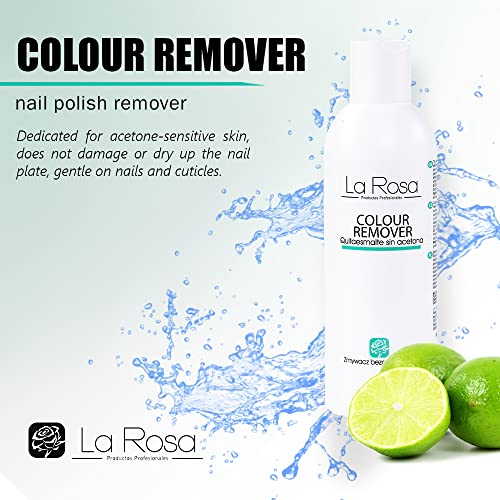 LaRosa Bezacetonowy ZMYWACZ do paznokci 250 ml z z dodatkami chroniącymi paznokcie i skórę wokół paznokcia - COLOUR REMOVER