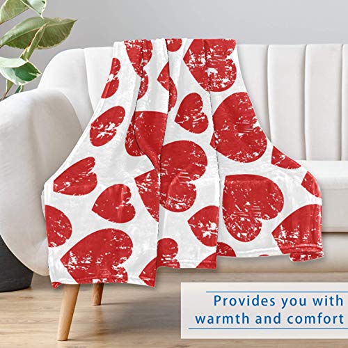 Plaid rétro cœurs rouges en format 150x100 cm compact et polyvalent - 7