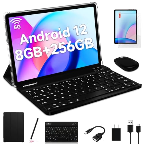 Image of 2024 Newest 2 In 1 Tablet,10.1 Inch Android 12 Tablet with Keyboard,256GB Storage 1TB Expand with Case Mouse Stylus,2.0GHz Octa Core,1280*800 HD Touch Screen,5MP Dual Camera,2.4 /5G Wi-Fi,BT 5.0
