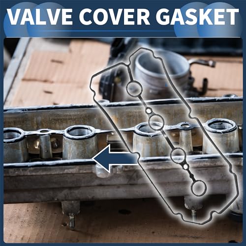 Image of Valve Cover Gasket, Cylinder Head Valve Seal Gasket No.224412X001 for Kia Rio 1.6L I4 2003-2005 Black, Rocker Cover Gasket 1 Pc