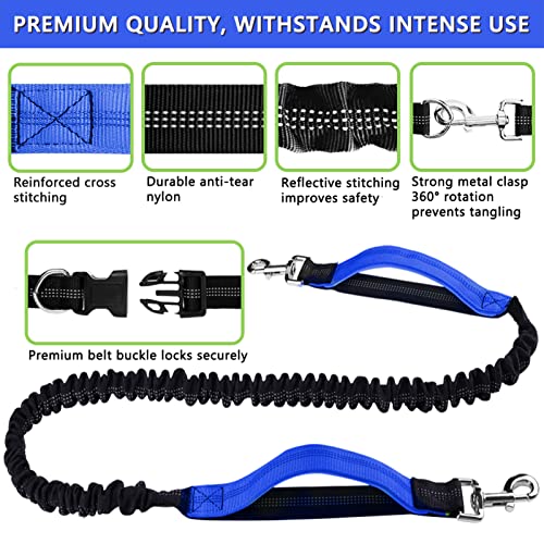 Hands Free Dog Leash, Waist Dog Running Leash For Medium To Large Dogs, Retractable Bungee Hands Free Leash For Walking Jogging Training Hiking, Adjustable Waist Belt, Dual Handle #TOP1