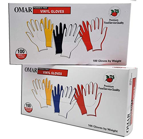 Omar Powder-Free Vinyl Gloves 100 Count #TOP4