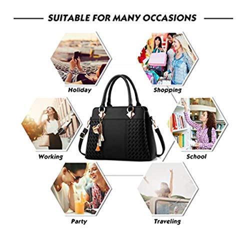 Amaze-Women-Top-Handle-Handbags-Shoulder-Satchel-Bag-Tote-Messenger-Purse-with-Tassel