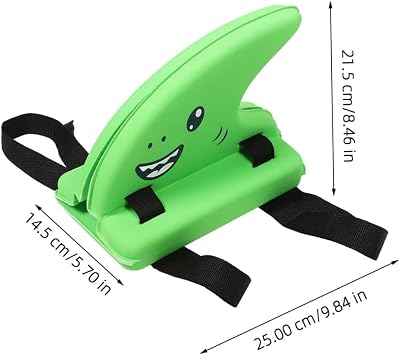 Sarini Shark Fin Back Float Board Shark Fin Swim Float For Aid Pool Swimming Training, Pool Exercise Equipments Green