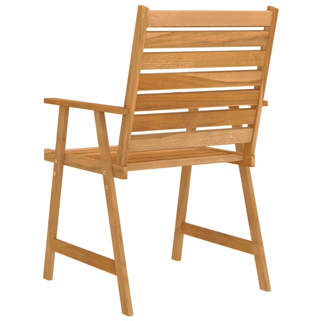 Juego de comedor de jardín de madera maciza de acacia con 1 mesa y 4 sillas, superficie aceitada para una fácil limpieza, ideal para patio y jardín, máx. 110 kg por asiento