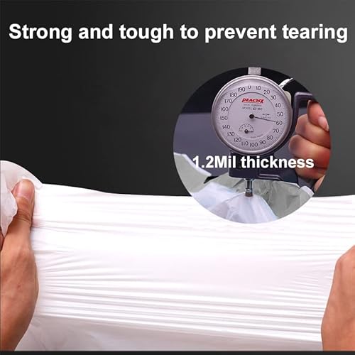 Angelvet Code P Drawstring Trash Bags Compatible With Simplehuman Code P | 100 Count Total | 13-16 Gallon / 50-60 Liter | 1.2 Mil Thinkness | White Garbage Can Liners | Heavy Duty Plastic Trash Bags #TOP3