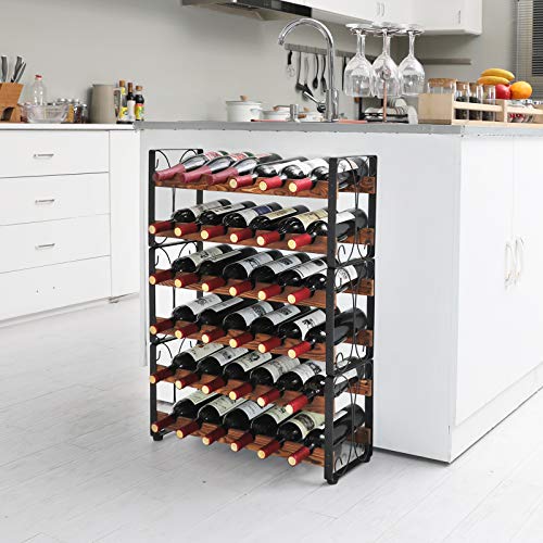 image for X-cosrack Stackable Rustic 36 Bottle Wine Rack, Freestanding Floor Win